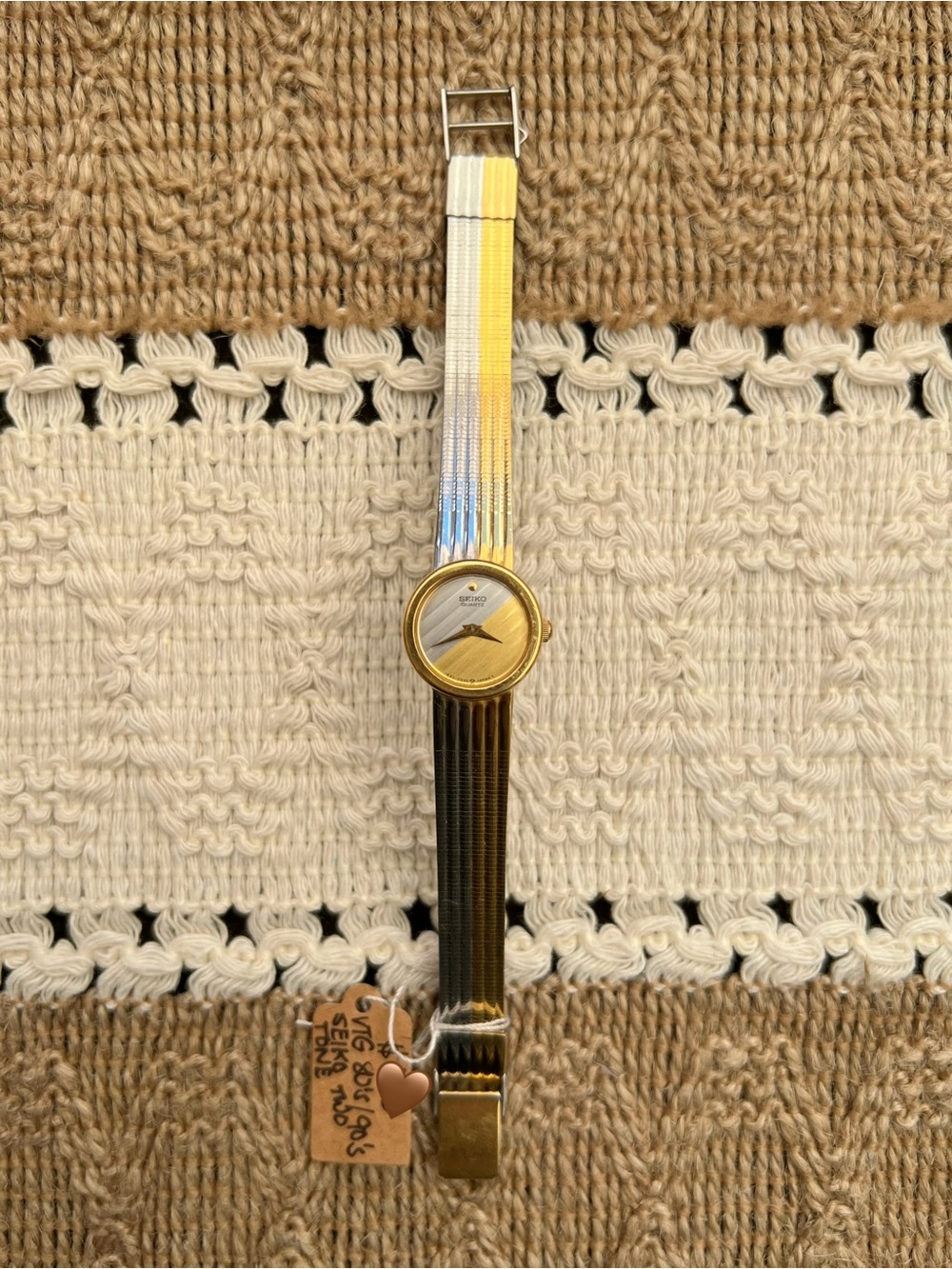 Rare Vintage 70s-80s Seiko Two Tone Striped Dial - Picture 2 of 8
